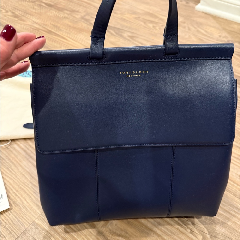 EUC Tory Burch Navy Blue Backpack Satchel ~$498